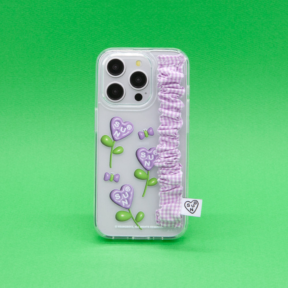 SECOND UNIQUE NAME Check Gobull Band Clear Phone Case Purple