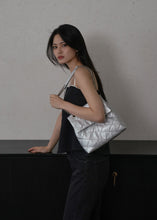 Load image into Gallery viewer, KWANI Lozenge Studded Bag Cool Silver
