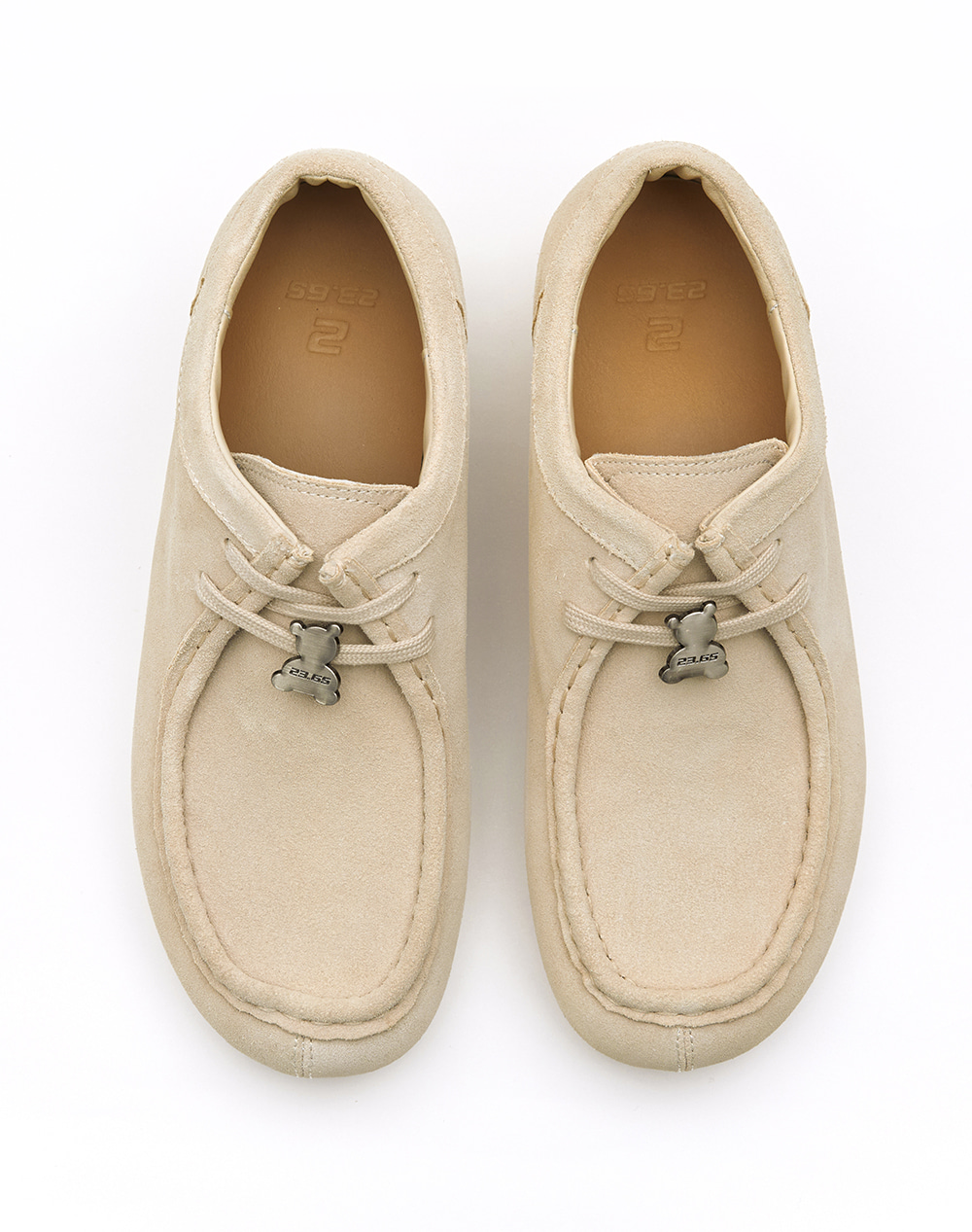 23.65 NUTTY Suede Lace Up Loafers Cream Beige – NOTAG GLOBAL display picture 1