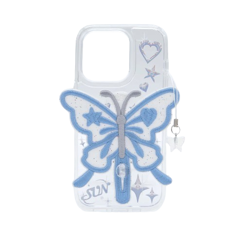 SECOND UNIQUE NAME Clear Patch Butterfly Blue