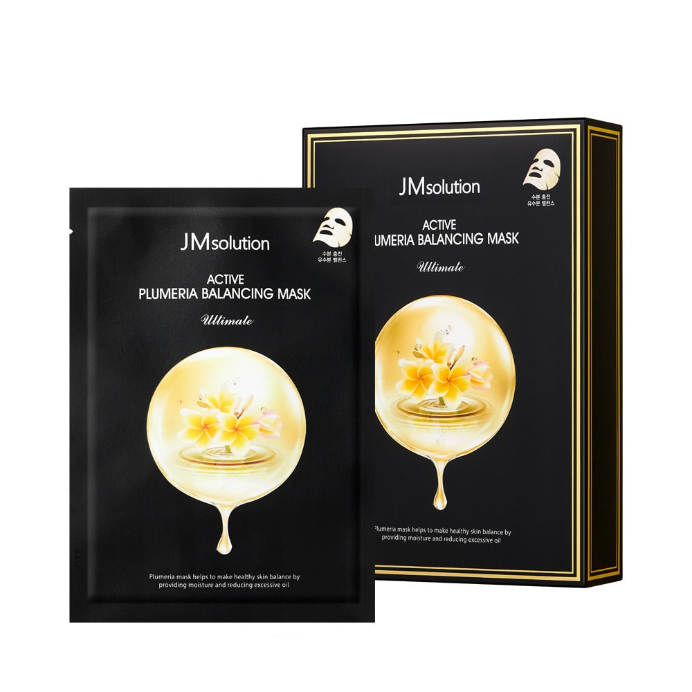 JM SOLUTION Active Plumeria Balancing Mask Ultimate (1 Box of 10 Sheets)