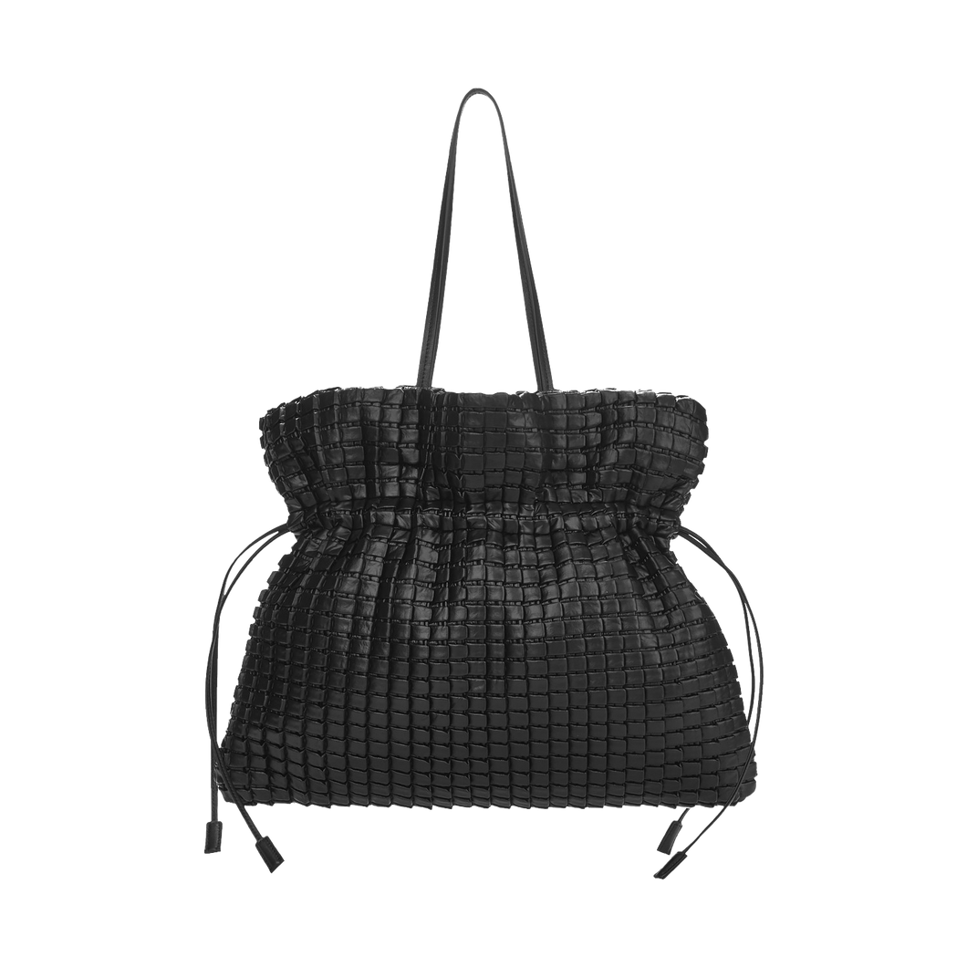 KWANI Square Embossed Bag Big Tote Black