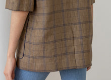 Load image into Gallery viewer, [K-BRAND] MIJU Puff half-sleeve check linen jacket
