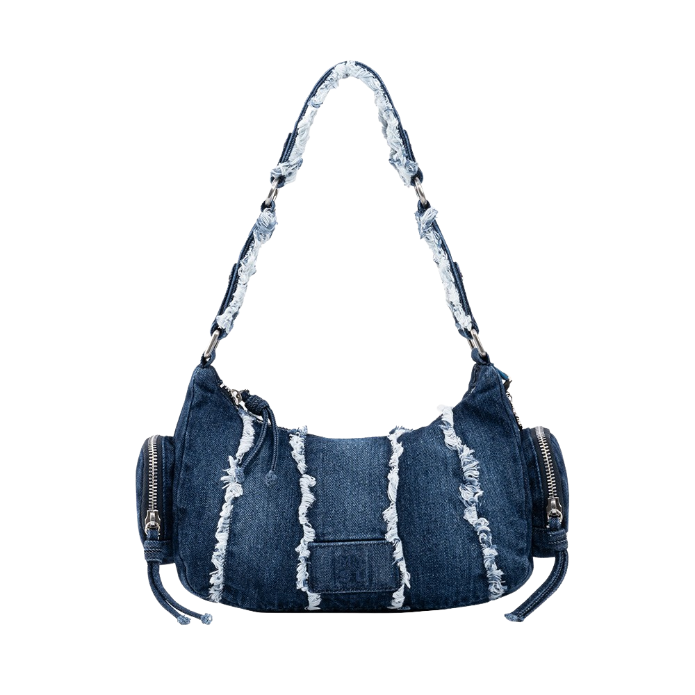 MYSHELL Shell Denim Small Shoulder Bag Navy Blue