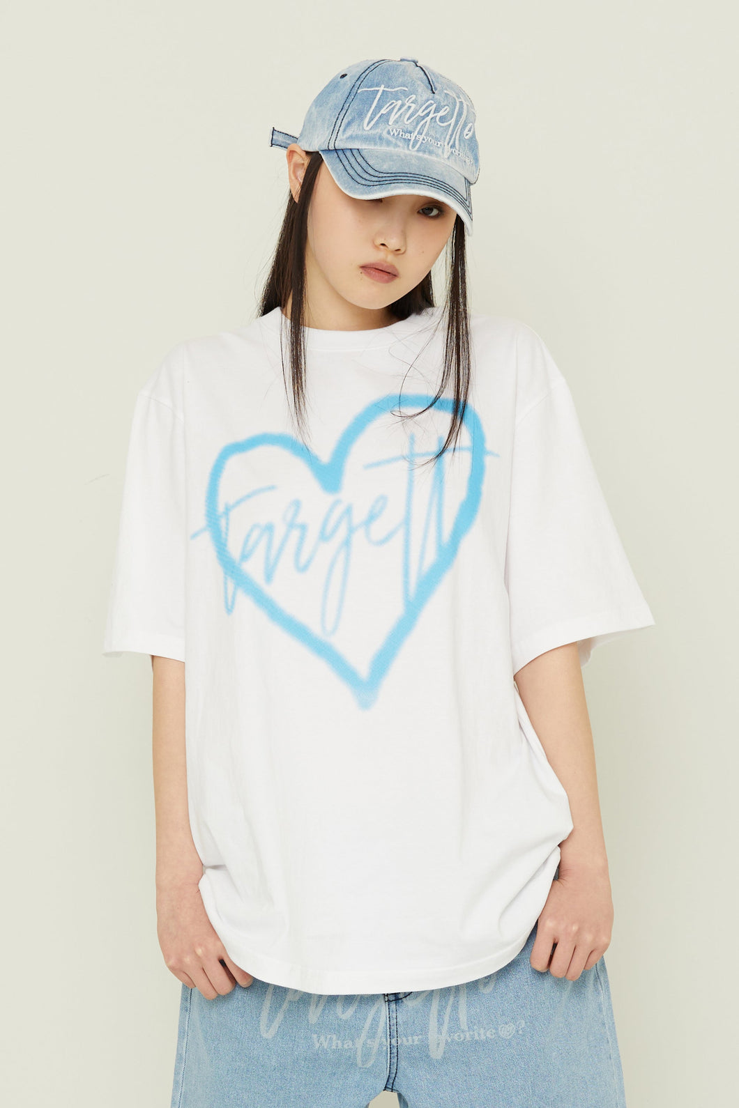 TARGETTO Heart Logo Spray Tee Shirt White