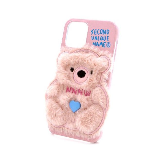 【限定数量】 SECOND UNIQUE NAME SUN CASE PATCH FUR BEAR SECOND UNIQUE NAME Sun Case Patch Fur Bear Light Pink