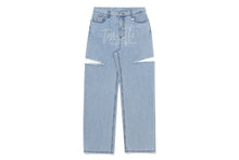 이미지를 갤러리 뷰어에 로드 , TARGETTO Side Slit Denim Pants Light Indigo (NMIXX Jiwoo&#39;s pick)
