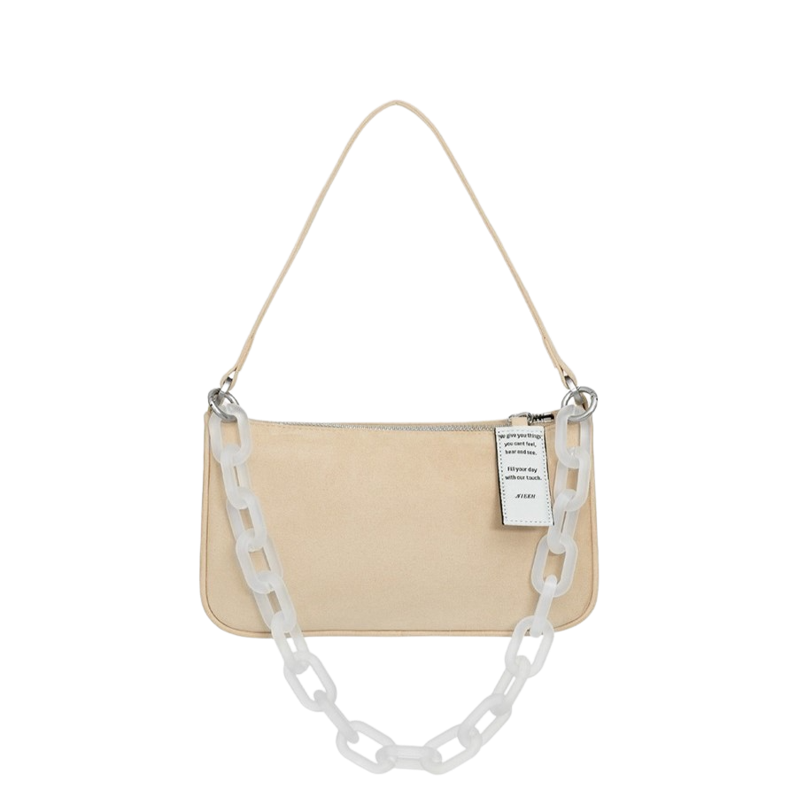 NIEEH Envelope Suede Leather Bag Beige