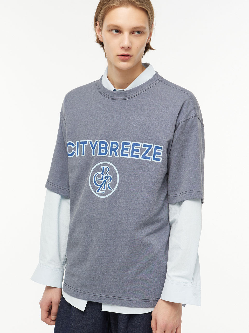 CITYBREEZE Logo Pigment Printed T-shirt Navy