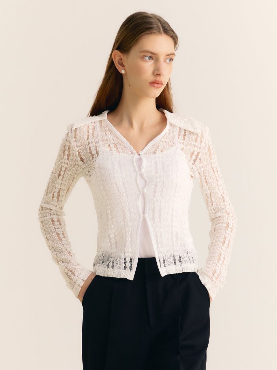 CITYBREEZE Lace Cardigan White