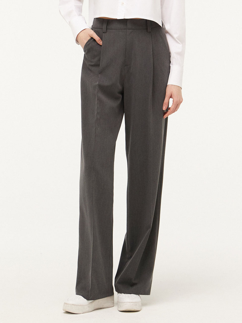 CITYBREEZE Wide-leg Slacks Charcoal