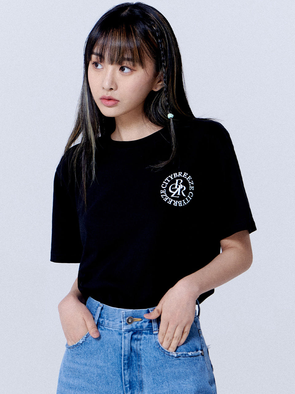 CITYBREEZE Circle Logo Cropped T-shirt Black