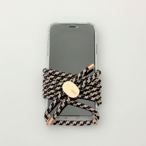 ARNO iPhone Case with Rope Strap Golden Blue