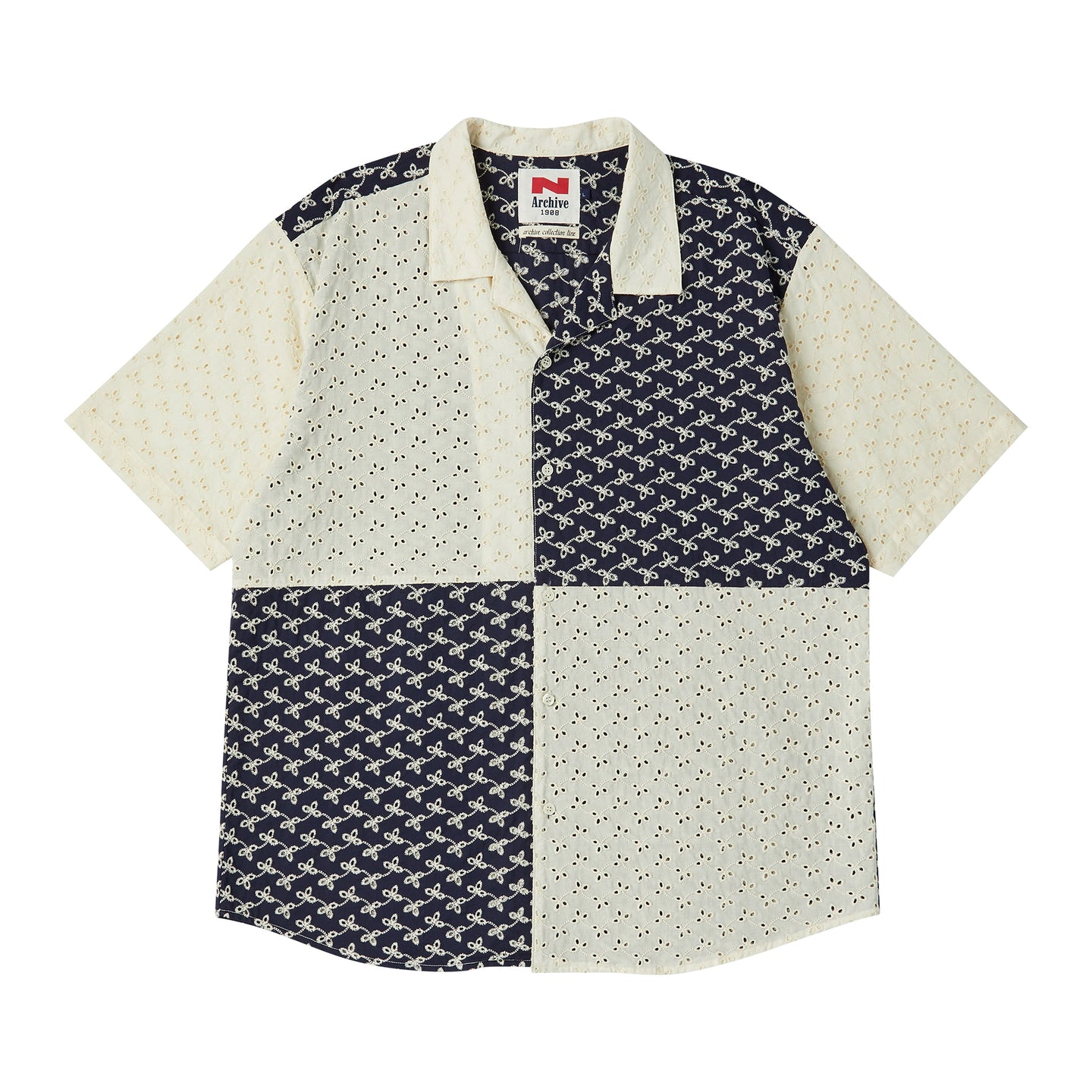 BEYOND CLOSET Collection Line Archive Pattern Cutting Open Collar Shirt Navy