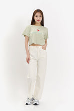 이미지를 갤러리 뷰어에 로드 , BEYOND CLOSET Women&#39;s Edition New Boy Pattern Crop T-Shirt Mint
