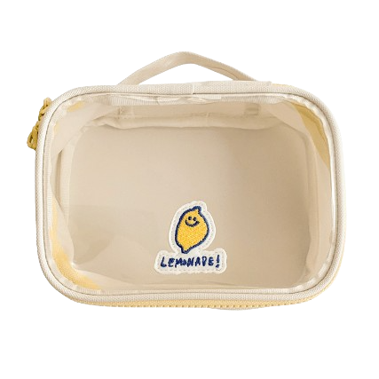 SECOND MORNING PVC Transparent Zipper Storage Bag Lemon