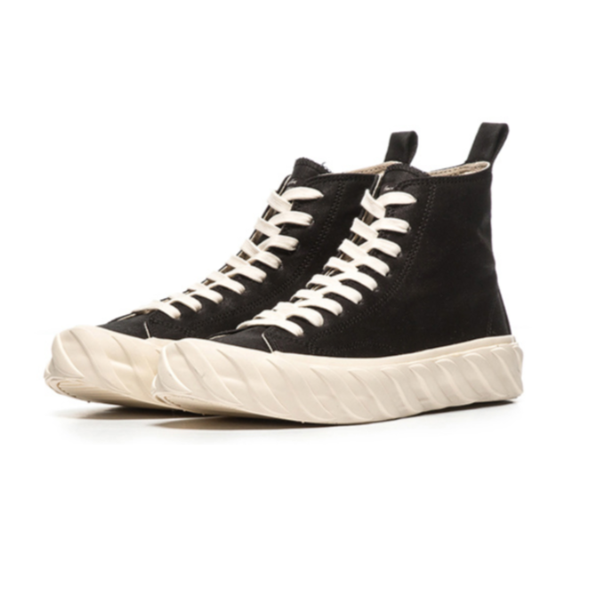 AGE SNEAKERS High Top Carbon Coated Canvas Black