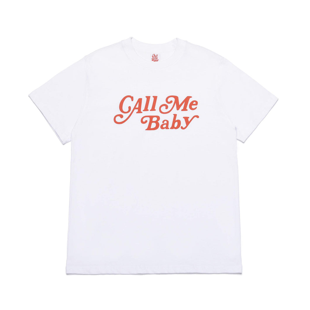 CALLMEBABY CURSIVE LOGO TEE WHITE