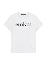 이미지를 갤러리 뷰어에 로드 , EMKM Supima Curlup Neck Signature Tshirts
