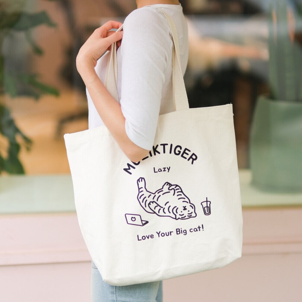 MUZIK TIGER Lazy Tiger Big Eco Bag