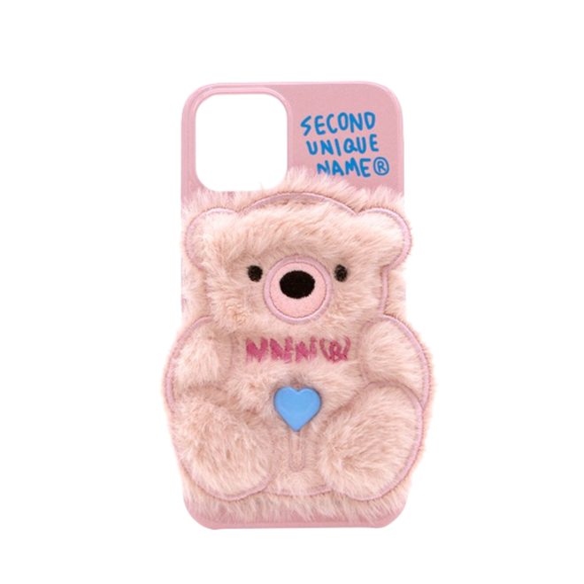 【限定数量】 SECOND UNIQUE NAME SUN CASE PATCH FUR BEAR SECOND UNIQUE NAME Sun Case Patch Fur Bear Light Pink
