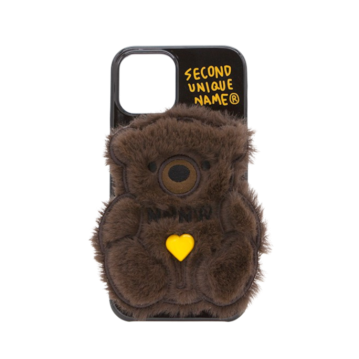 SECOND UNIQUE NAME Sun Case Patch Fur Bear Dark Brown