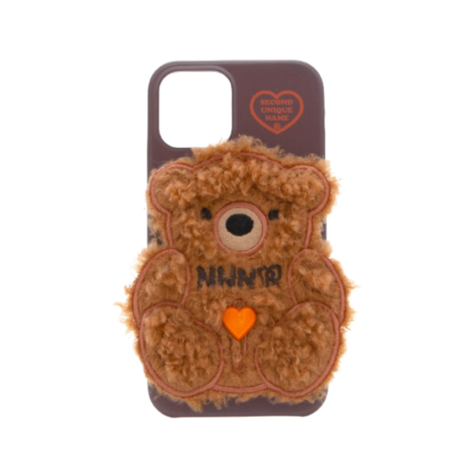 【限定数量】 SECOND UNIQUE NAME SUN CASE PATCH FUR BEAR SECOND UNIQUE NAME Sun Case Patch Fleece Bear Maple Brown