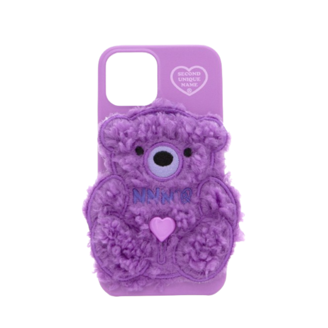 SECOND UNIQUE NAME Sun Case Patch Fleece Bear Sparkling Purple