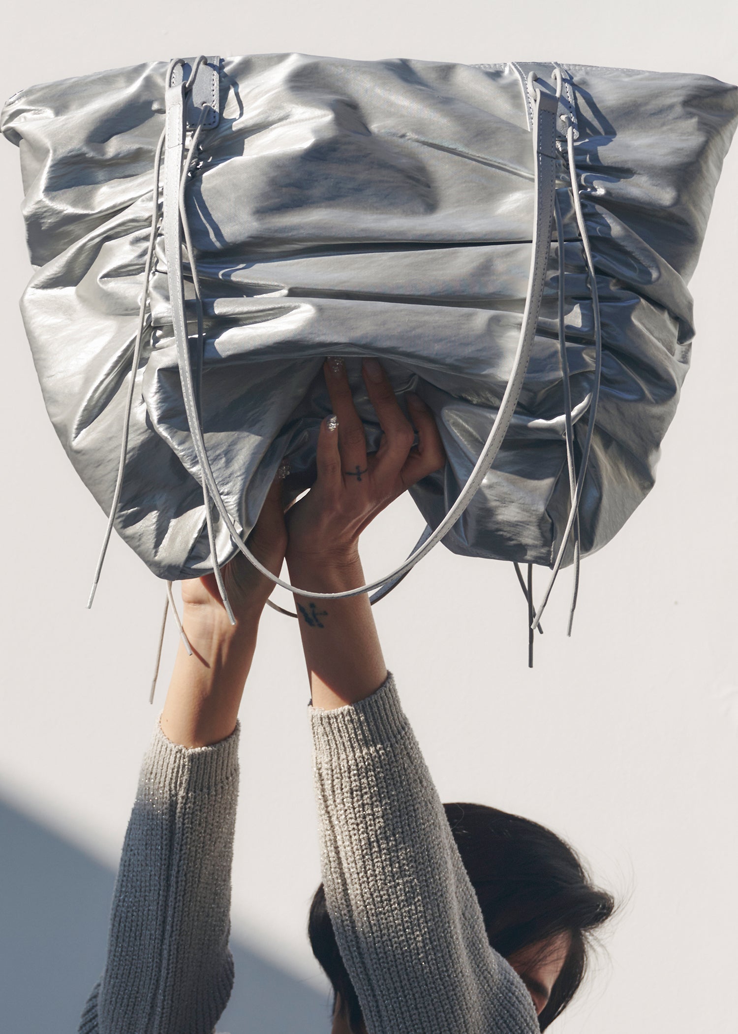 KWANI Deborah Ruched Bag Silver – NOTAG GLOBAL