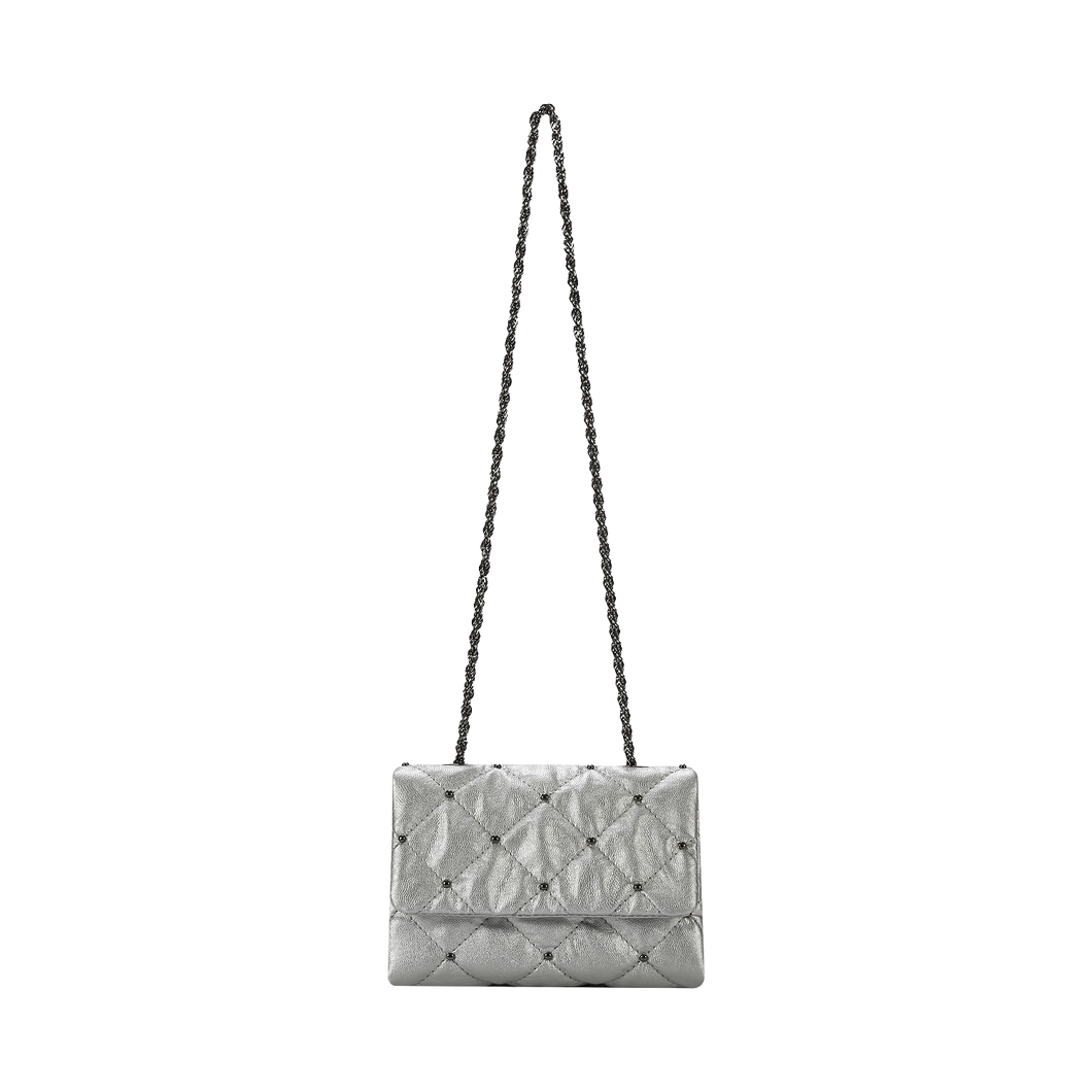 KWANI Lozenge Micro Silver Studded Bag